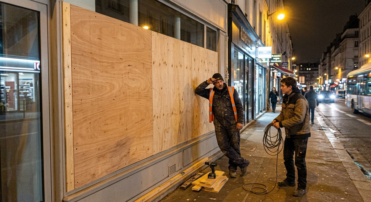 Fermeture provisoire vitrine